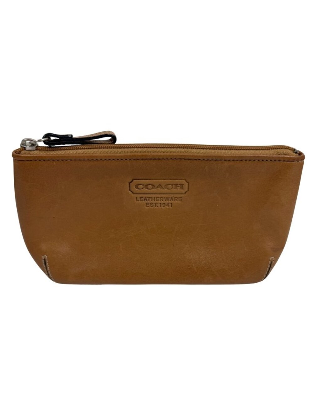Coach Leatherware Est. 1941 Embossed Tan Clutch Pouch Y2K